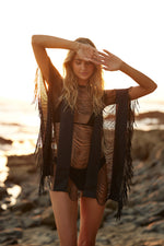 glamorous  monique black fringe cover up PQ Swim exotic expensive exquisite fancy fashion fashionable flattering good quality swimsuits