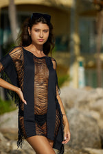 exquisite monique black fringe cover up PQ Swim exotic expensive fancy fashion fashionable flattering glamorous good quality swimwear online