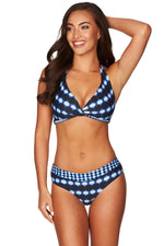 Navy Bikini Bottoms Bandhani | Sea Level Australia Discounted high end swim bottoms cute navy geometric pattern glamor swimwear online vacation swimsuits pretty bikini bottoms blue and white clearance swimwear ladies website stylish fancy goes with anything mix and match bikini bottoms best resort bikinis for less buy order online USA Canada top rated stylish fancy elegant sophisticated glamor bathing suits marked down tummy control full bottoms coverage buy online best price gorgeous stylish fancy cheap