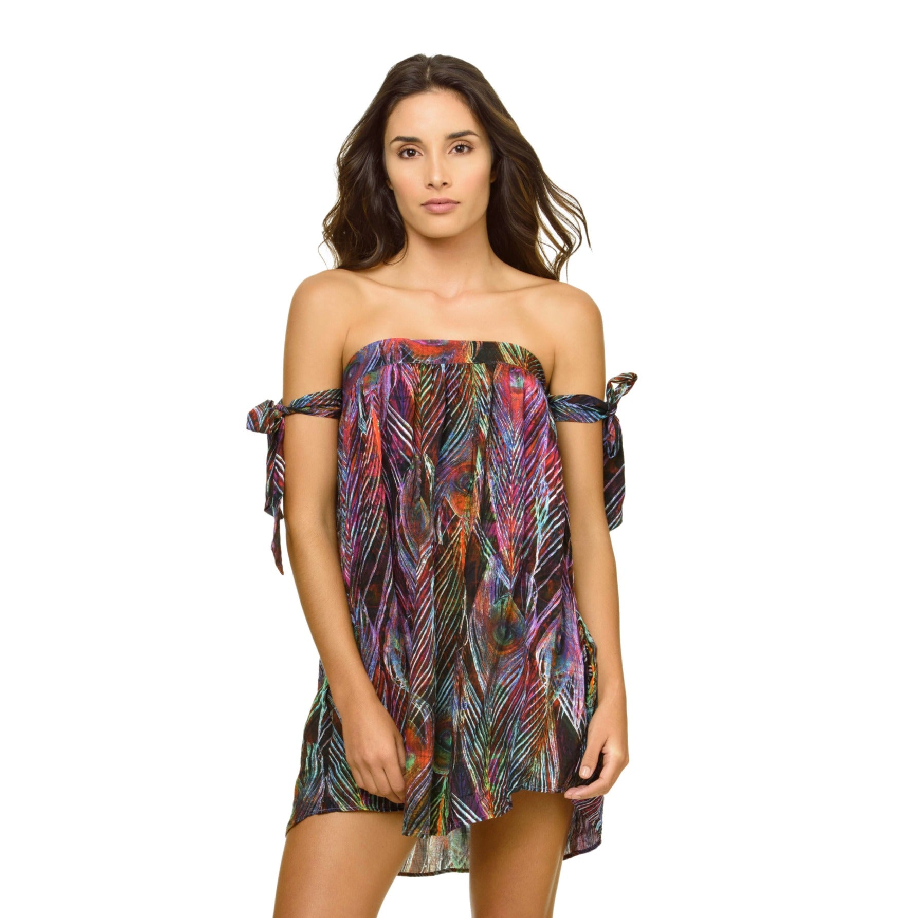 Naya Dress pq swim peacock print buy elegant luxury best quality designer swimwear sale clearance usa Beach Cover Up Dress