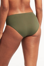 Olive Bikini Bottoms Sustainable | Sea Level Australia Mid Rise Tummy Control Swim Bottoms mid waist cute sexy buy online designer swimwear good quality luxury swimsuits best bikini bottoms hide lower belly compression swimwear flattening stylish fashionable online buy good quality swimsuits canada buy canadian usa ships fast top rated website sun vixen swimwear good reviews full bottoms hide belly pooch classy sexy mix match green swim bottoms khaki essentials eco friendly vacation ladies slimming bikini 
