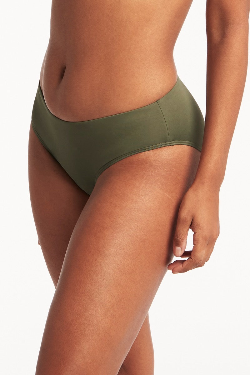 Olive Bikini Bottoms Sustainable | Sea Level Australia Mid Rise Tummy Control Swim Bottoms mid waist cute sexy pretty buy online designer swimwear good quality luxury swimsuits best bikini bottoms hide lower belly compression swimwear flattening stylish fashionable online buy good quality swimsuits canada buy canadian usa ships fast top rated website sun vixen swimwear good reviews full coverage bottoms hide belly pooch classy sexy mix match green swim bottoms khaki essentials eco friendly great quality lux