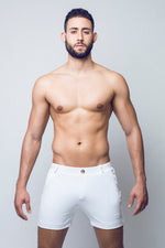 White Swim Trunks | 2eros Online best mens swimwear website usa canada S60 Bondi Series 3 Shorts white swim trunks 2 eros Swimwear 4.5 inch inseam swim