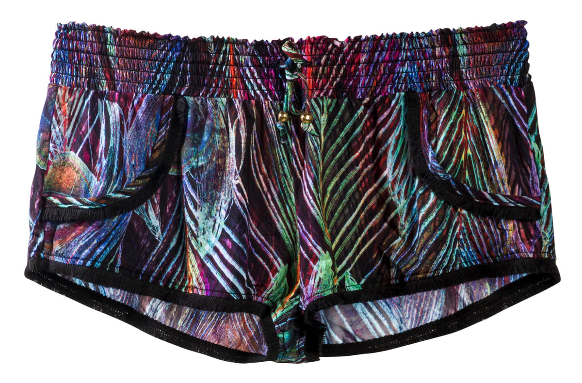 PQ Pom Pom Short shorts online swimwear cover up shorts cute sexy designer sale online canada peacock print purple daisy duke
