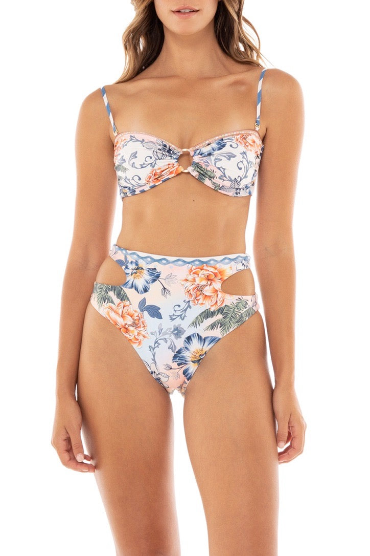 Reversible Bandeau High Waist Bikini Set | Agua BenditaReversible Bandeau Bikini Top designer hot bikinis high waisted luxury reversible high waist bikini bottoms agua bendita carieli kai luxury top rated best quality upscale resort wear online luxury reversible bandeau bikini top artisan swimsuit agua bendita talia kai top luxury top rated best quality upscale resort