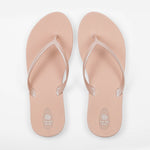 Sandals Scout Metallics Third Oak shimmer finish vegan cruelty free sturdy design made with bio based material 45% soy 100% recyclable made in the USA eco friendly flats flip flops stylish shiny cute clearance sale online vacation good quality american made eco safe environmentally friendly best flats vacation open toe thongs good quality buy online clearance sale neutral color pink rose beach shoes dressy cute pretty elegant versatile dress up or down comfortable good travel carry on goes with everything