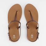Sandals Journey designed by Third Oak metallic finish vegan cruelty free sturdy design made with bio based material 45% soy by weight 100% recyclable made in the USA eco friendly flats flip flops stylish shiny cute adjustable heel strap vacation good quality american made eco safe environmentally friendly best flats vacation open toe thongs good quality buy online clearance sale neutral color copper bronze brown beach shoes dressy cute pretty elegant goes with shorts dress up or down good carry on stylish 