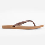 Sandals Scout Metallics Third Oak shimmer finish vegan cruelty free sturdy design made with bio based material 45% soy 100% recyclable made in the USA eco friendly flats flip flops stylish shiny cute clearance sale online vacation good quality american made eco safe environmentally friendly best flats vacation open toe thongs good quality buy online clearance sale neutral color bronze brown copper beach shoes dressy cute pretty elegant versatile dress up or down comfortable good travel carry on shimmer 