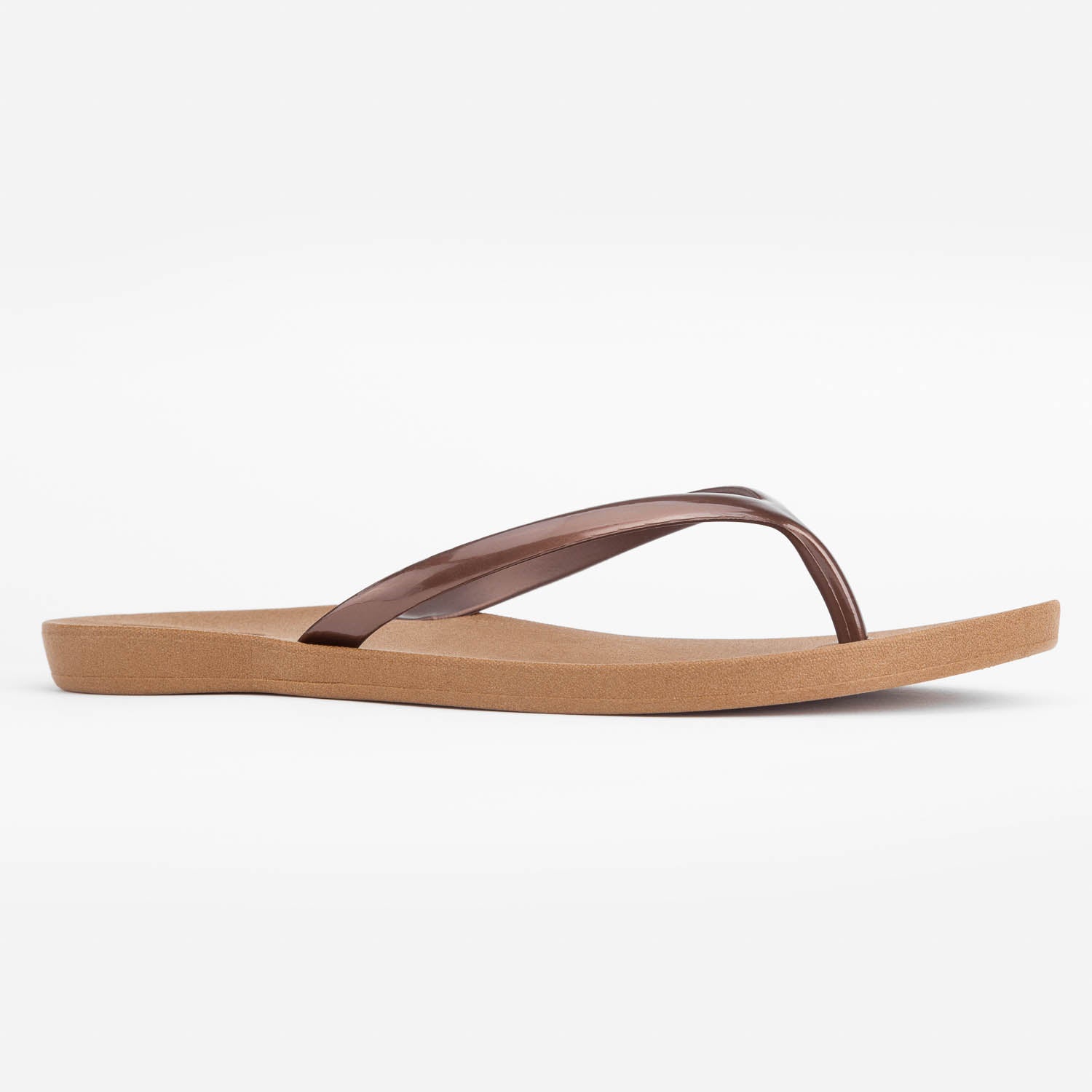 Sandals Scout Metallics Third Oak shimmer finish vegan cruelty free sturdy design made with bio based material 45% soy 100% recyclable made in the USA eco friendly flats flip flops stylish shiny cute clearance sale online vacation good quality american made eco safe environmentally friendly best flats vacation open toe thongs good quality buy online clearance sale neutral color bronze brown copper beach shoes dressy cute pretty elegant versatile dress up or down comfortable good travel carry on shimmer 