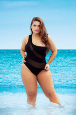 Sheer Swimsuit Mapale black one shoulder asymmetrical sexy bougie lux full coverage bottoms size XL size XXL cute cutout mesh seductive provocative high quality luxury unique curvy exotic edgy chic classy attractive las vegas daring fashionable ladies sexiest swimsuit online boutique canada influencer stylish glamorous rich looking bombshell shopping enthusiast purchases online frequently travels beach destinations pool party bathing suits exquisite hot upscale good for hourglass shape one piece swimsuit 