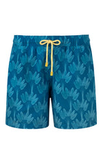 Short Boardshorts Blue | Palmacea Swimwear printed high end swim shorts mens yuppy good quality sailing shorts cruising style board shorts best guys swim vacation beach shorts elastic waistband drawstring inner mesh liner mid length good fit high quality goes with t shirt durable pockets day travelling shorts mens 4.5 inch inseam travellers sailors blue nautical printed highest quality made in colombia soft fabric looks great ocean blue ships fast usa canada michigan toronto texas vancouver mens cool print 