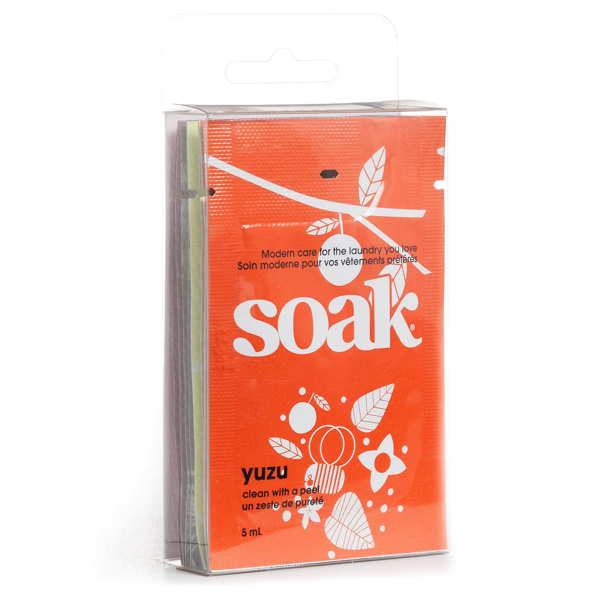 Soak Detergent for Delicates Single Use 5ml Packets Minisoak travel pack assorted pack of 8 includes Pineapple Grove Yuzu Fig Celebration Lacey Eco Detergent Soak Wash eco friendly biodegradable gentle formula delicates swimwear made in canada gentle on skin safe on environment no rinse required eco friendly plant derived renewable ingredients no harsh chemicals phosphate free dye free sulfate free handwashing machine washing safe delicate scents lacey celebration pineapple yuzu fig top rated eco soap