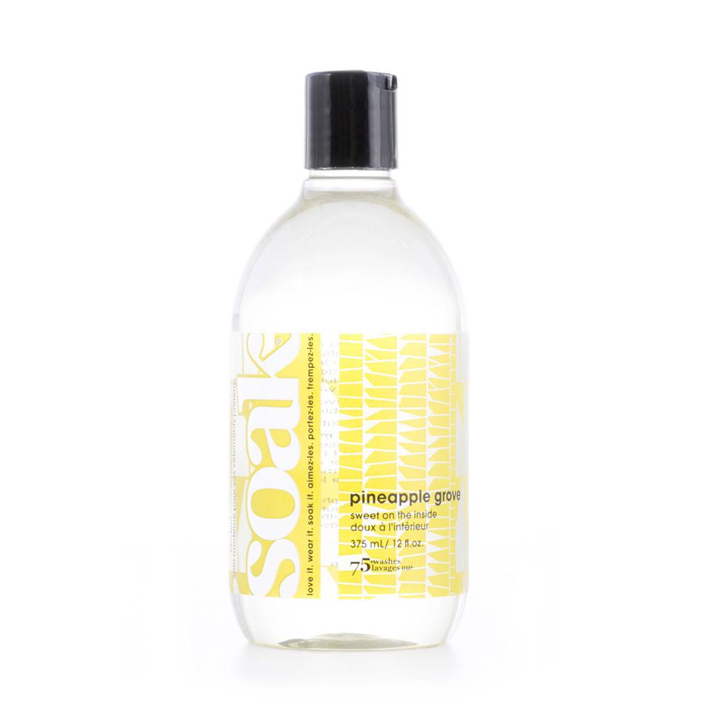 Soak Wash buy pineapple Biodegradable Laundry Detergent 375ml the best Eco Detergent Soak Wash eco friendly biodegradable gentle formula delicates swimwear made in canada gentle on skin safe on environment 75+ washes no rinse required eco friendly plant derived renewable ingredients no harsh chemicals phosphate free dye free sulfate free handwashing machine washing safe delicate scents lacey celebration pineapple yuzu fig wild mint scentless highly rated product top rated website canadian product