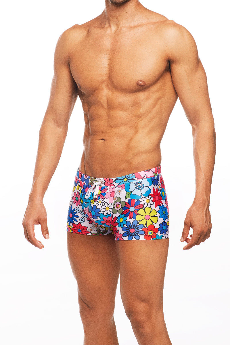 tribe botanical swim trunk multi 91384-1 2 inch inseam euro retro swim trunks mens luxury performance high end resort swimsuit drawstring elastic waistband sexy skimpy fun playful great body guys fashionable resort vacation swim floral print unique high end designer good quality best hot slim fit tight short show off gym body good butt classy funny unusual bontanist stylish luxe bombshell hottie diva online shopping enthusiast buys often beauty maven wealthy influencer instagram mens swimsuits celebrity 
