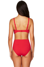 Tummy Control Bikini Bottoms Red Sustainable Sea Level Australia High Waist Swimsuit Bottoms classy red elegant sexy  slimming bathing suit shop online ruched  hide belly compression high rise sophisticated best swim for mom full coverage bottoms tummy disguising flattens belly flattering slimming eco friendly swimwear glamorous best bottoms for fat belly chic fashionable vacation high end luxury cute good quality best pear shape upscale curvy smart sexy designer beach premium iconic quebec canada online