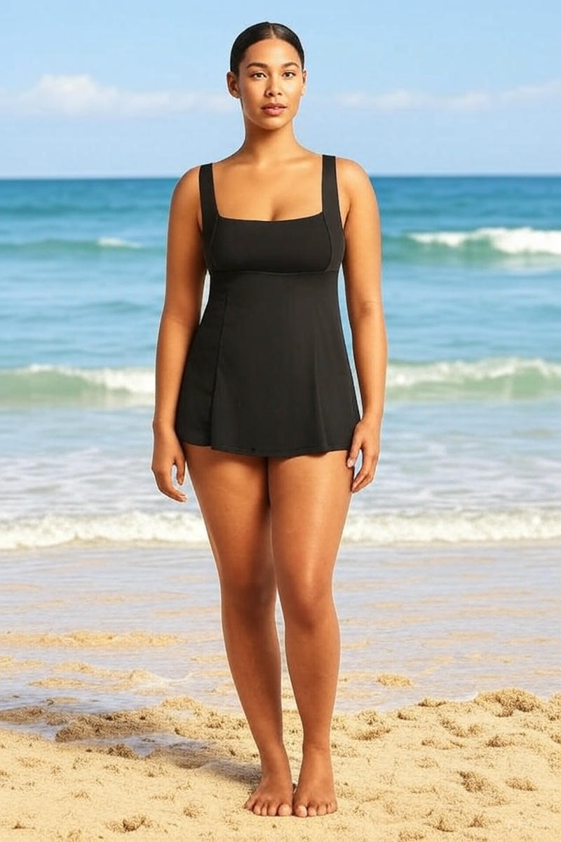 Underwire swim dress Sustainable Sea Level Australia eco essentials sexy designer online USA pretty mom swimsuit luxury high quality tummy control full bottoms elegant beautiful glamorous cleavage luxurious ladies fancy covers thighs stylish fashionable sophisticated feminine flattering wealthy looking expensive well made fat to slim swim highly rated square neck bathing suit hides belly pooch slimming waist cinching supportive swimsuit for sagging breasts D cup E cup lifting padded swimsuit buy canada site