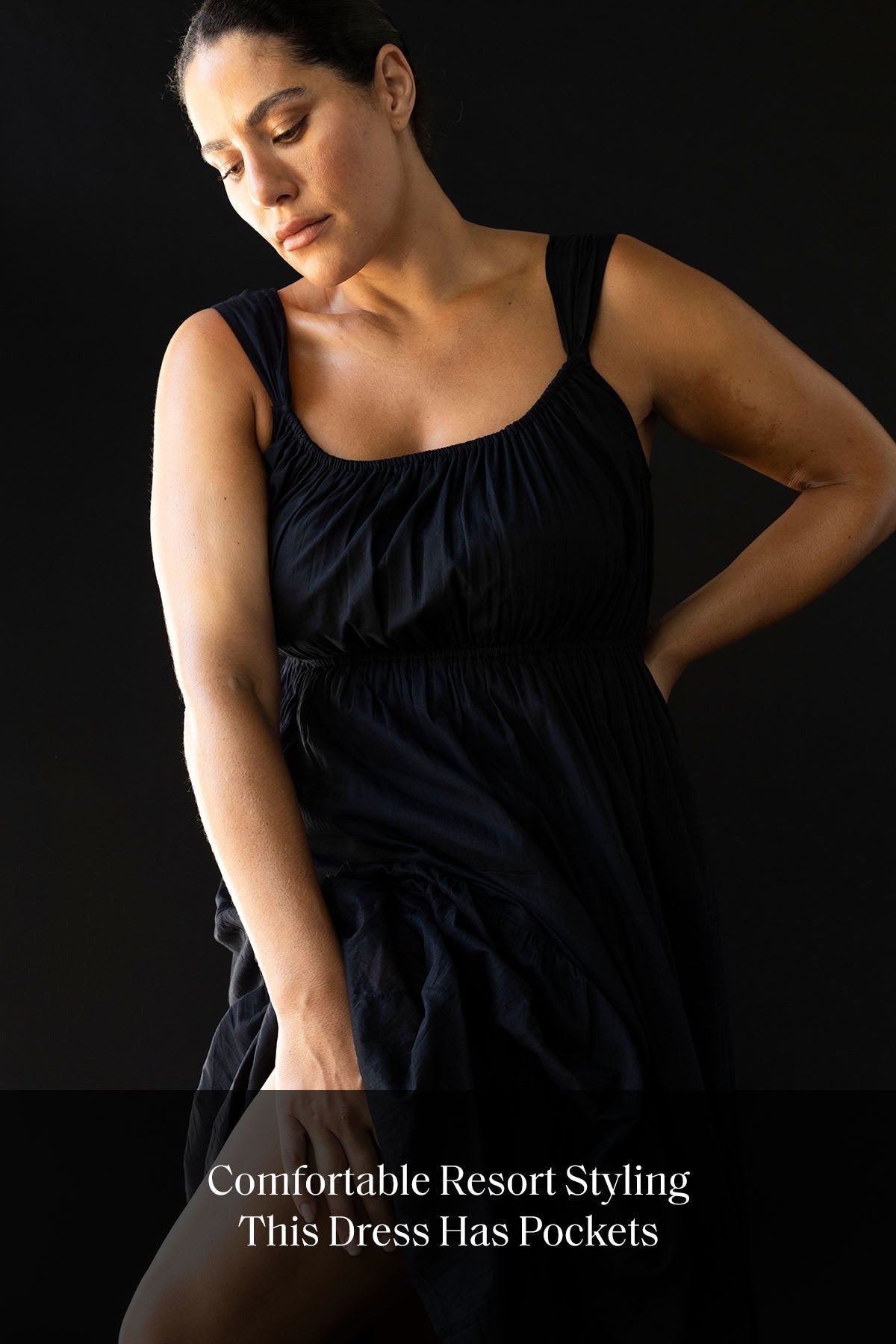 Black Maxi Dress With Pockets | Artesands image 11