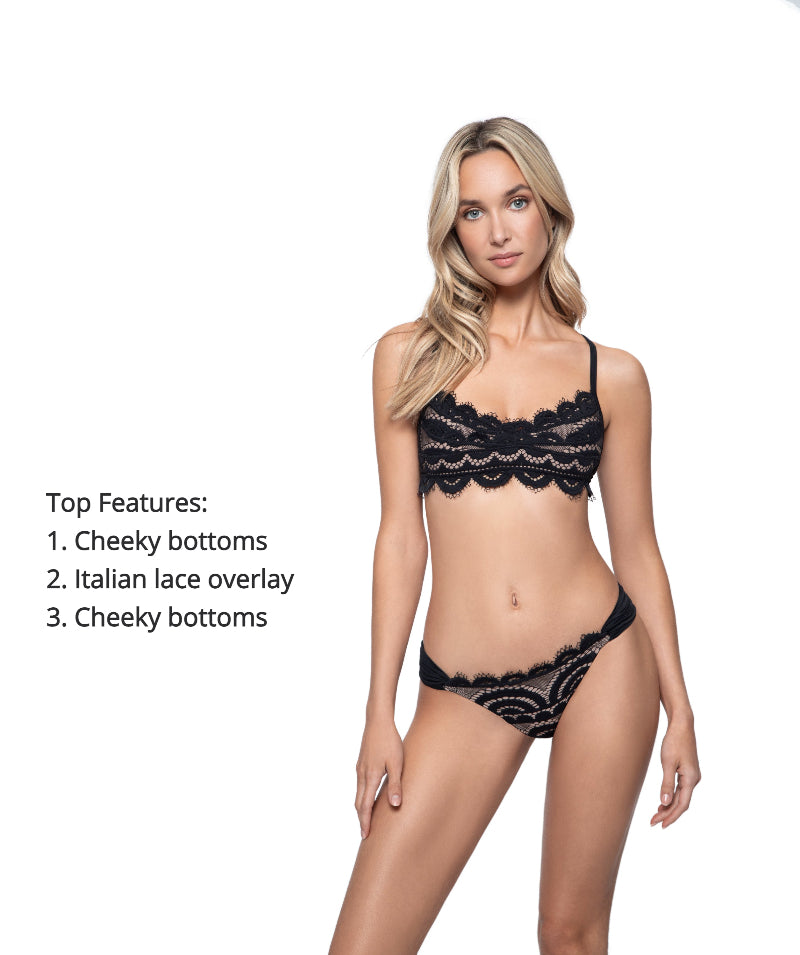 Black Cheeky Bikini Bottoms | PQ Swim image 3