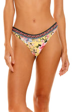 Yellow Floral Bikini Bottoms Sustainable | Agua Bendita image 1
