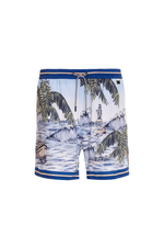 Blue and White Swim Shorts | Agua Bendita image 1