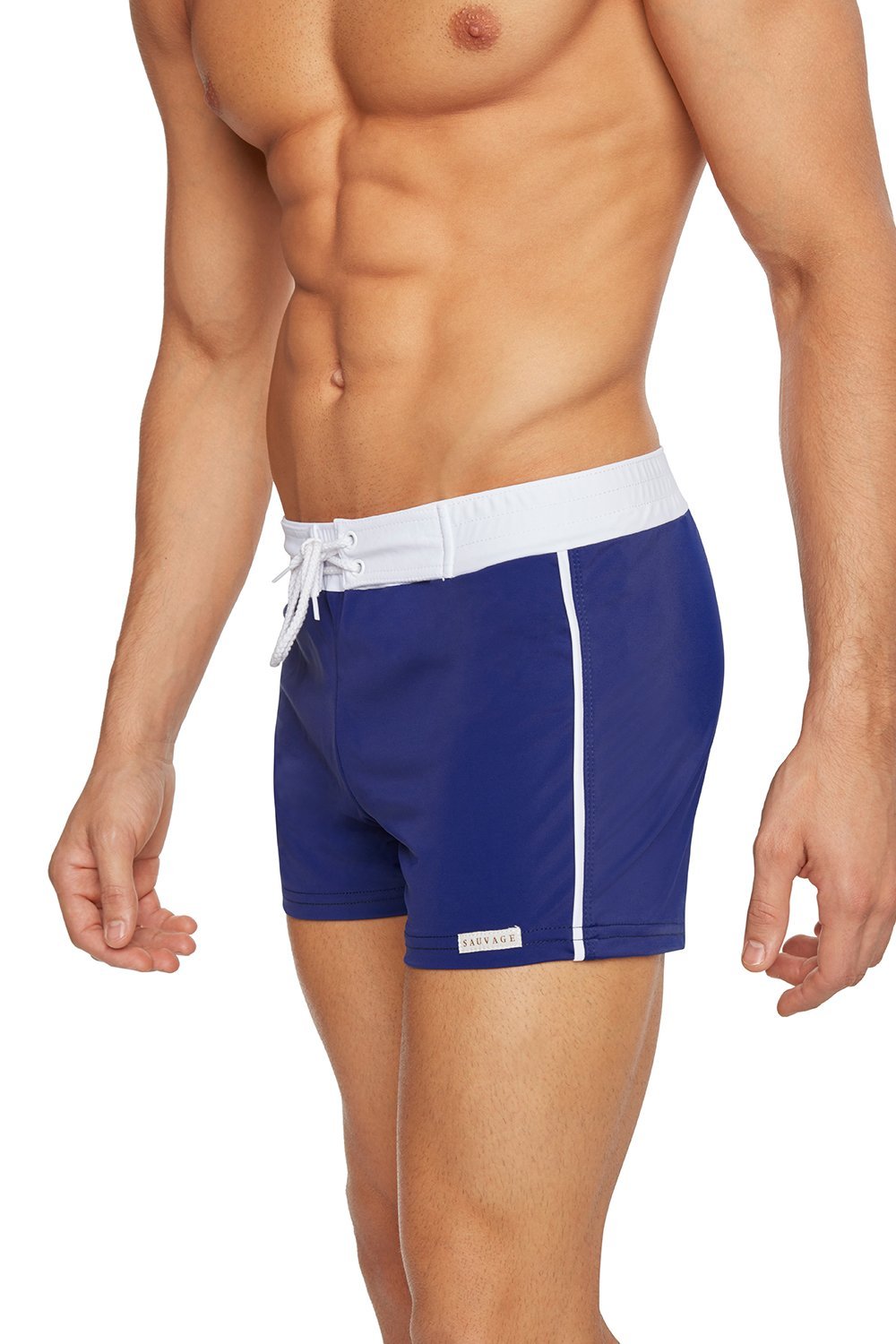 Mens Designer Swim Trunks Navy | Sauvage Swimwear image 4