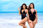 Black Mesh One Piece Swimsuit image 3