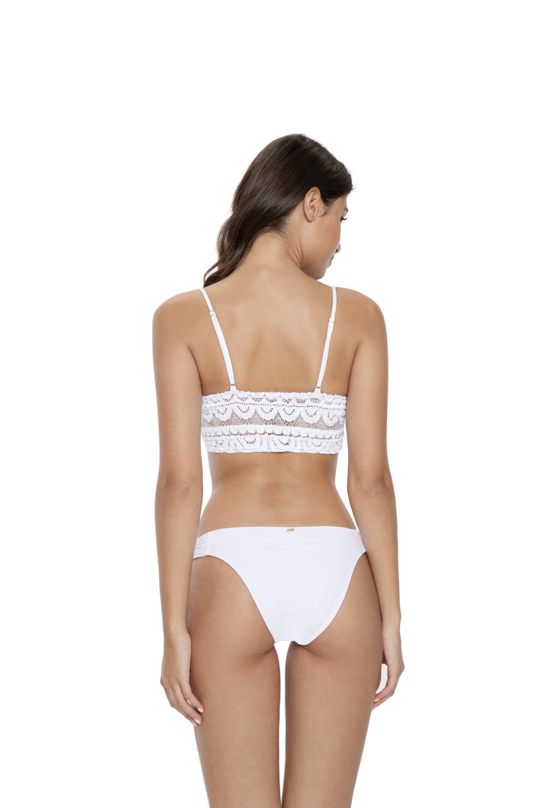 PQ Swim Bralette Swim Top Water Lily Sweetheart Lace glamorous lace bikinis for vacation USA Canada Lace Bikini Bottoms fanned bikini bottoms. A fashionista is looking sexy wearing a high end white lace bikini on her girls vacation to vegas. She is looking fancy in her skimpy bikini at a Vegas pool party with her friends. Everyone loves her expensive bathing suit that she purchased from sun vixen swimwear an boutique website with 5 star google rating that sells name brand swimsuits to luxury shoppers
