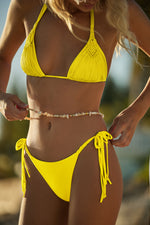 Bright Yellow Bikini Bottoms Macrame | PQ Swim image 0