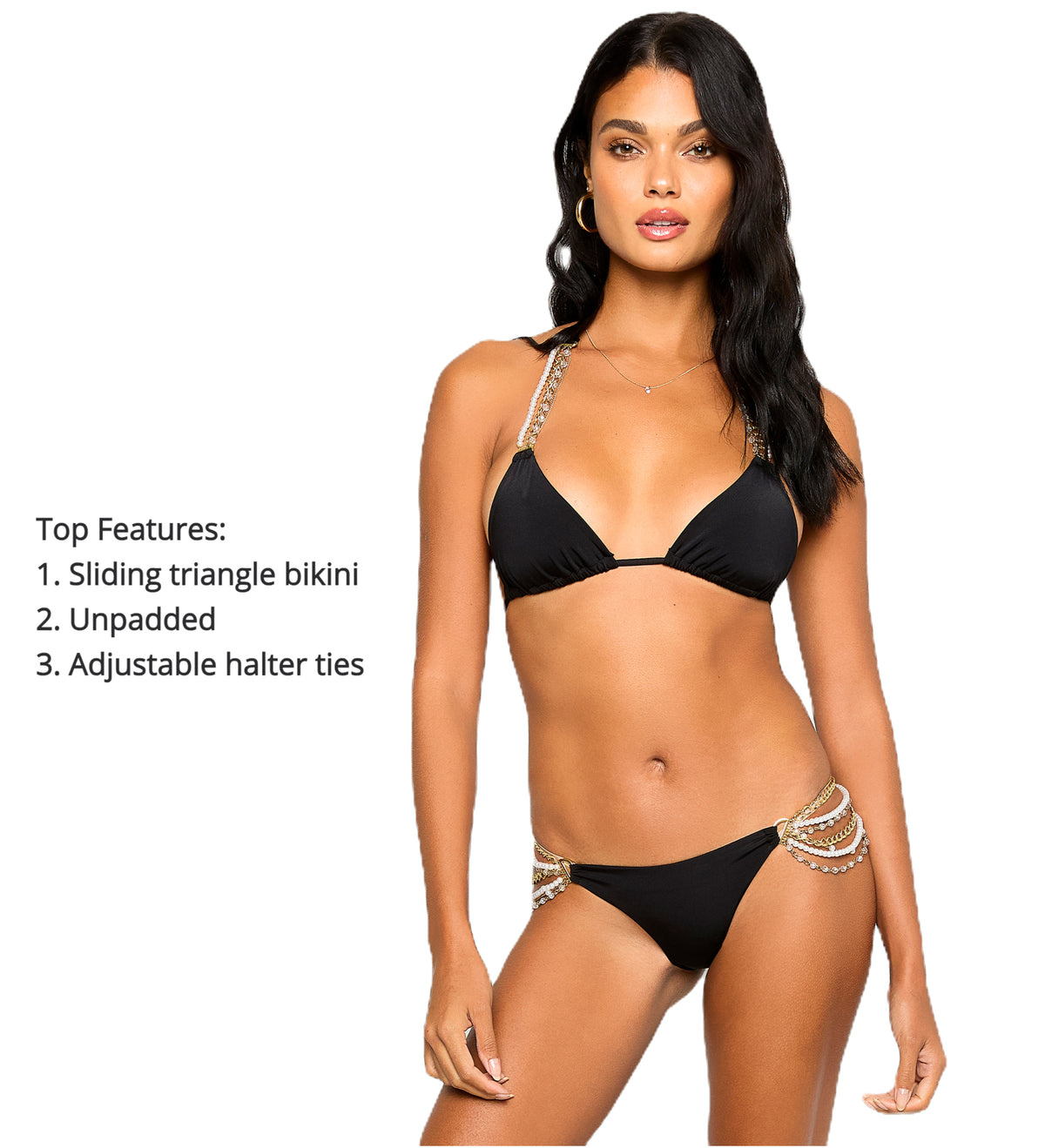 shop black jeweled bikini pearl embellished beach bunny swimwear pq swim luxury high end designer swimwear sexy glamorous crystal detail bikini skimpy cheeky bottoms sun vixen swimwear canada usa upscale resort wear ibiza cabo las vegas vacation pool party bikini celebrity style luxe black bikini rhinestone sparkle elegant celebrity beach look