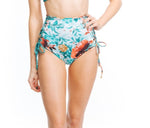boamar passion manifest turquoise high waist lace up adjustable tie side bikini bottoms high end floral print  full coverage bottoms reversible to white super soft high  quality luxury italian fabric ultra high waist pretty retro influencer gorgeous luxury designer colombia brand name best quality on sale clearance good price elegant sophisticated online shopping enthusiast purchases often travel buff beauty maven bargain hunter canada website usa buy unique flower print best deals online buy designer