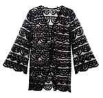 beach cover up black noah tunic PQ Swim sheer lace bikini cover up dress attractive awesome beautiful best quality boutique beachwear sheer lace bikini cover up dress handcut italian lace mini dress sexiest black seethrough glamorous sophisticated elegant sexy bold  edgy designer high end super soft italian fabric lace up front ties soft scalloped edges mesh bombshell rich looking best quality womens online shopping enthusiast purchases luxury goods often buys frequently travels often beach resort gold bead