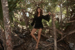 beach cover up black noah tunic PQ Swim sheer lace bikini cover up dress luxury popular provocative quality revolve sexiest beachwear sheer lace bikini cover up dress handcut italian lace mini dress sexiest black seethrough glamorous sophisticated elegant sexy bold  edgy designer high end super soft italian fabric lace up front ties soft scalloped edges mesh bombshell rich looking best quality womens online shopping enthusiast purchases luxury goods often buys frequently travels often beach resort outfit 