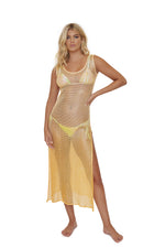 Orange Crush Alana Cover Up PQ Swim Mesh Cover Up Dress see-through best quality luxury designer online swimsuits boutique beachwear