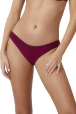 pq swim burgundy bathing suit Sangria Basic Ruched bikini bottoms best sexiest classy luxury flattering designer swimsuits
