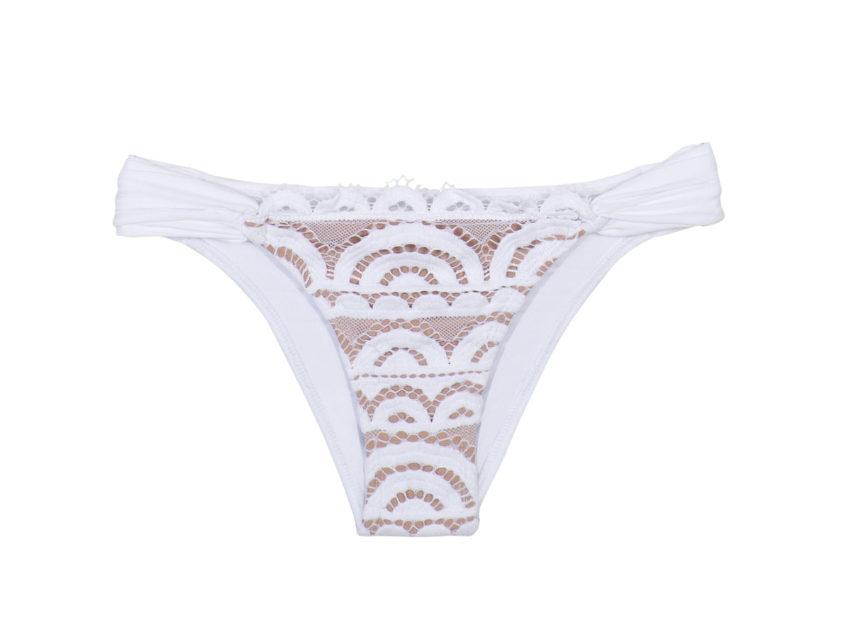 White Lace Bikini Bottoms Water lily lace teeny fanned bikini bottoms pq swim glamorous lace bikinis vacation USA Canada. A fashionista from dallas wearing  high end white lace bikini, cheeky bikini bottoms on vacation to Cancun looking fancy in resort bikini at infinity pool. She also purchased for classy white bikini, high end lace beach cover ups, skimpy bikini bottoms She also purchased for bombshell white bikini, beautiful lace beach cover ups, hottest skimpy bikini bottoms for Mexico resort holiday