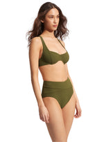 Green High Waist Bikini Bottoms Sustainable | Seafolly image 13