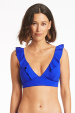 Frilly Bikini Top Cobalt Sustainable | Sea Level Australia image 1