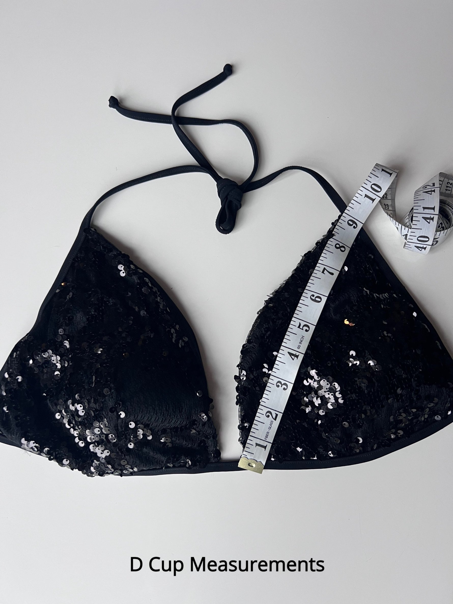 Black Sequin Bikini Top | Sauvage Swimwear image 3