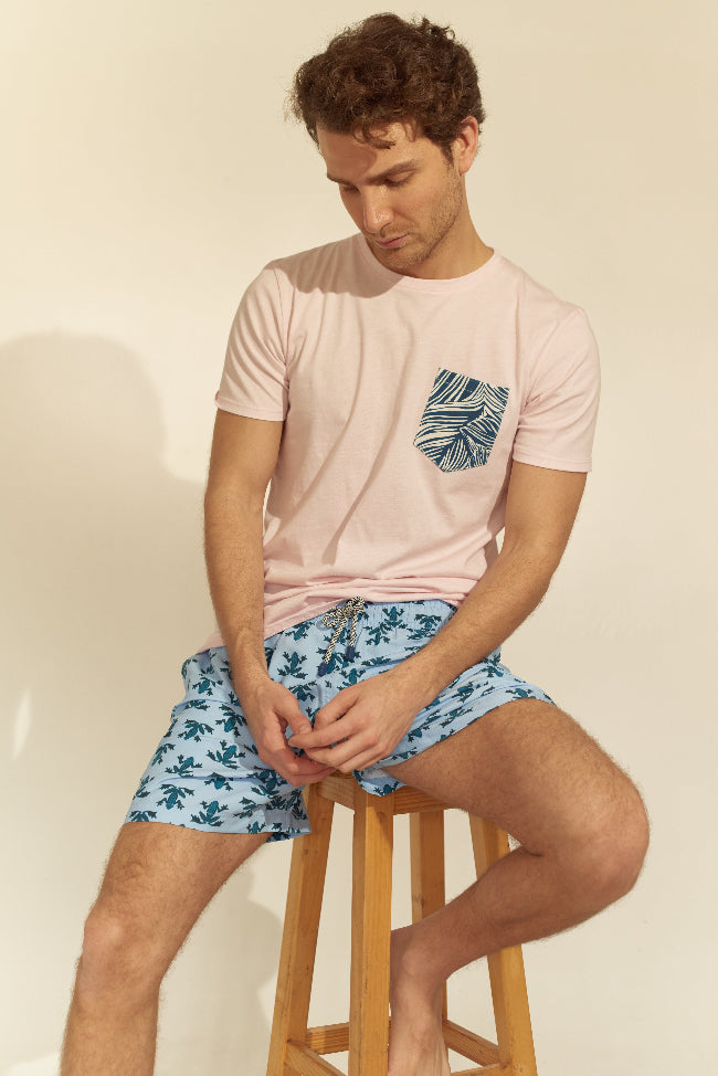 Cool Swim Trunks Frog Print | Palmacea top quality mens board shorts elastic waistband Cool Swim Trunks Frog Print Palmacea Swimwear PALMACEA SWIMTRUNK PRINTED ANFI2  COOL SWIM TRUNKS frogs print best quality vacation board shorts unique trendy cool unusual soft fabric blue frogs funny swim shorts guys mid length upscale bahamas vacation good quality fabric high end fashionable quick dry buy online fast shipping light blue highly rated website dude swim trunks fast shipping usa canada buy mens swim online 