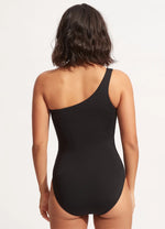Black One Shoulder Swimsuit Sustainable | Seafolly image 5