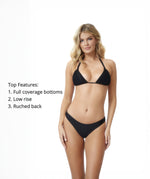 Ruched Bikini Bottoms Black | PQ Swim image 3