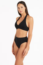 Black Halter Bikini Top | Sea Level Australia image 4