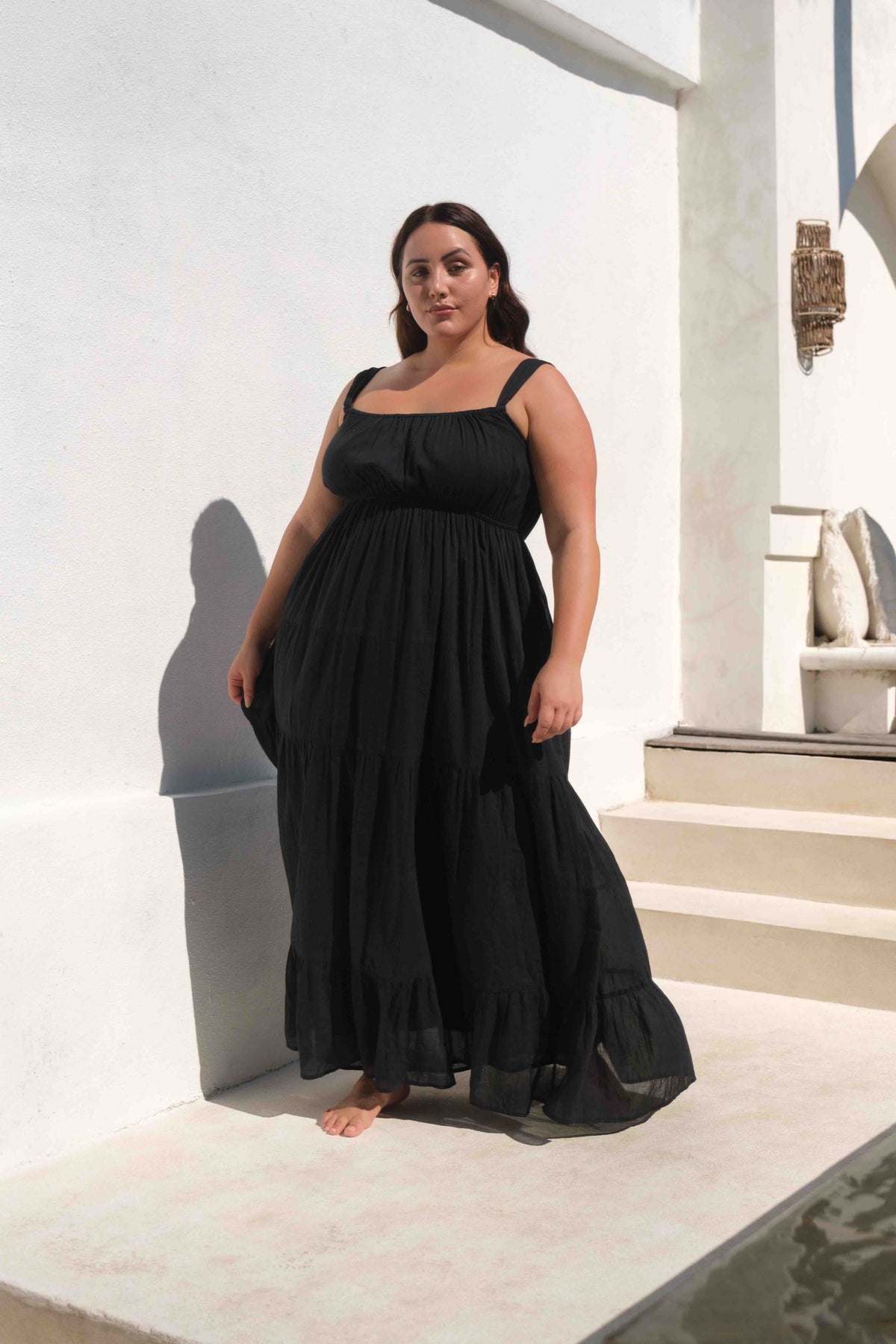 Black Maxi Dress With Pockets | Artesands image 10