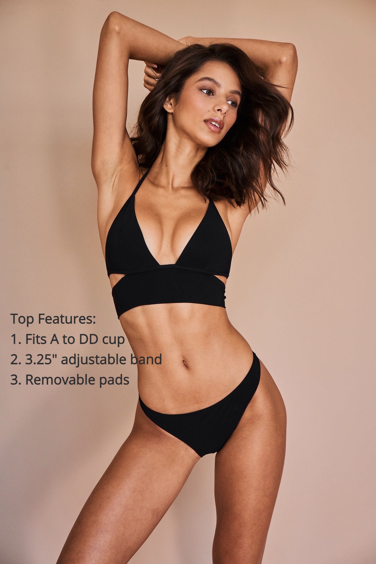 Bikini Top Banded Black | Sauvage Swimwear image 3