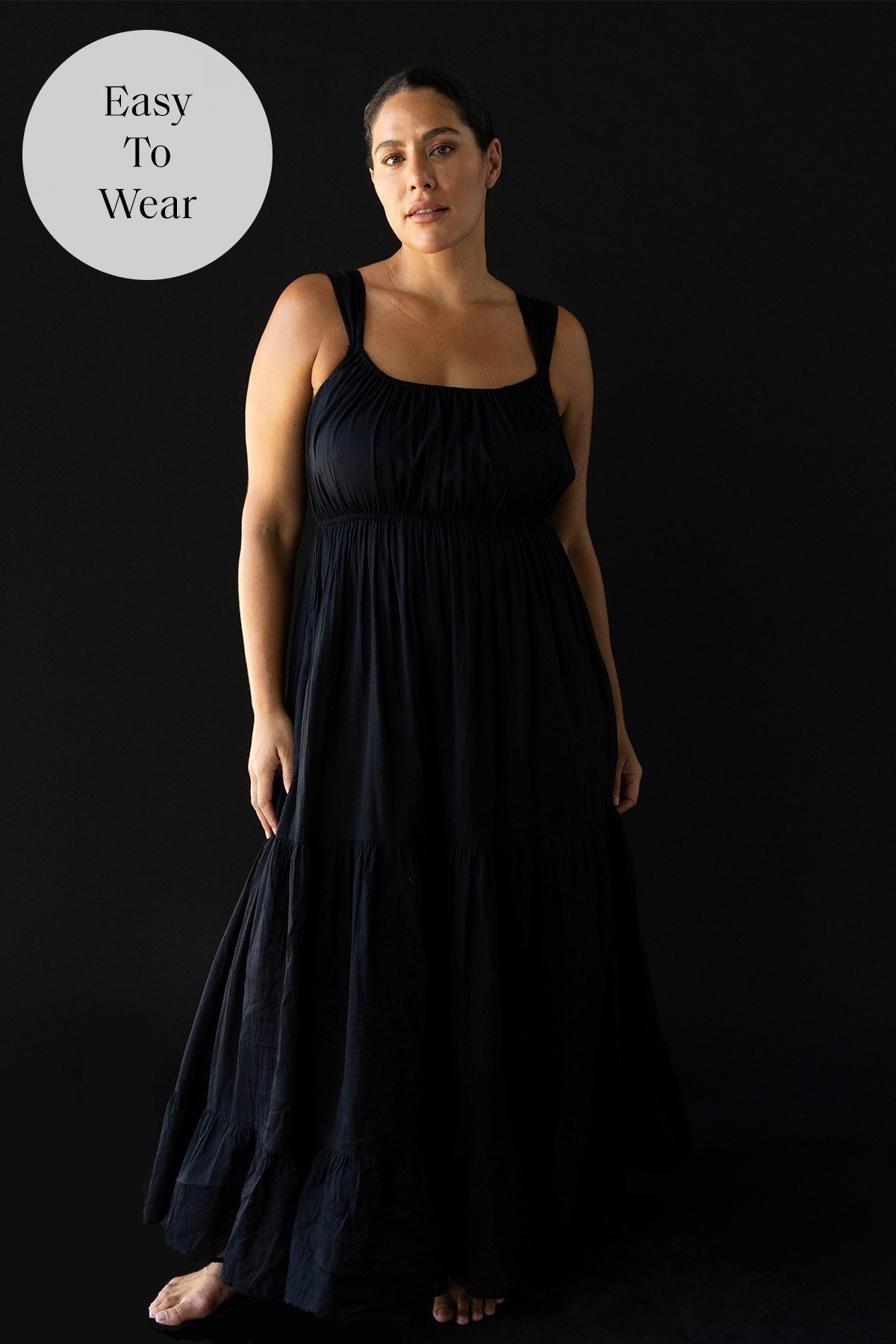 Black Maxi Dress With Pockets | Artesands image 13