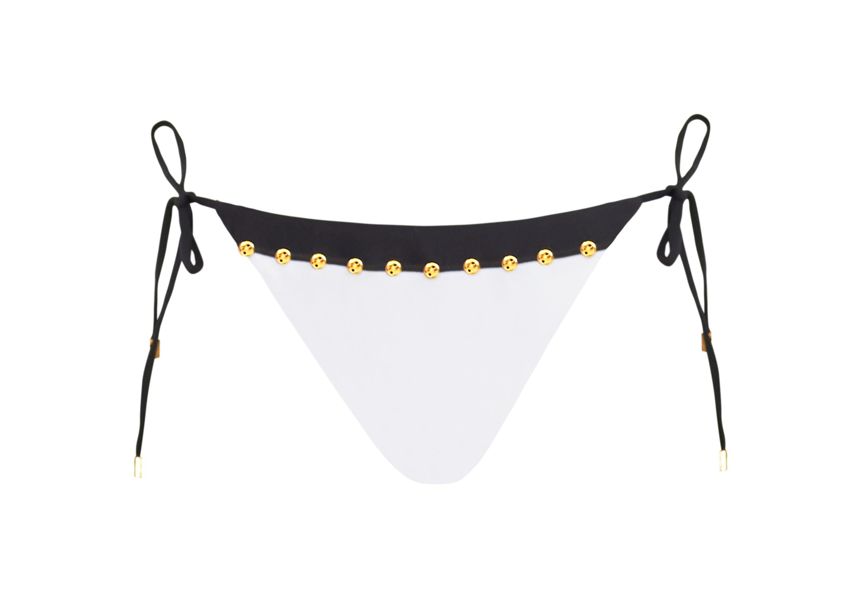 Black and White Bikini Bottoms Sustainable midnight studded mix up tie teeny bikini bottoms pq swim designer best bikini website usa cheeky sexy quality high end luxury swimwear
