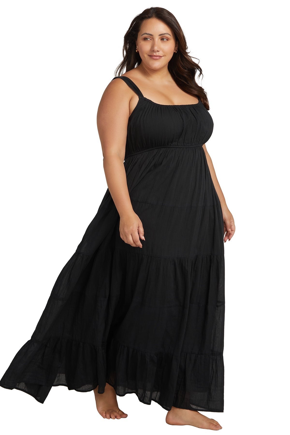 Black Maxi Dress With Pockets | Artesands image 14