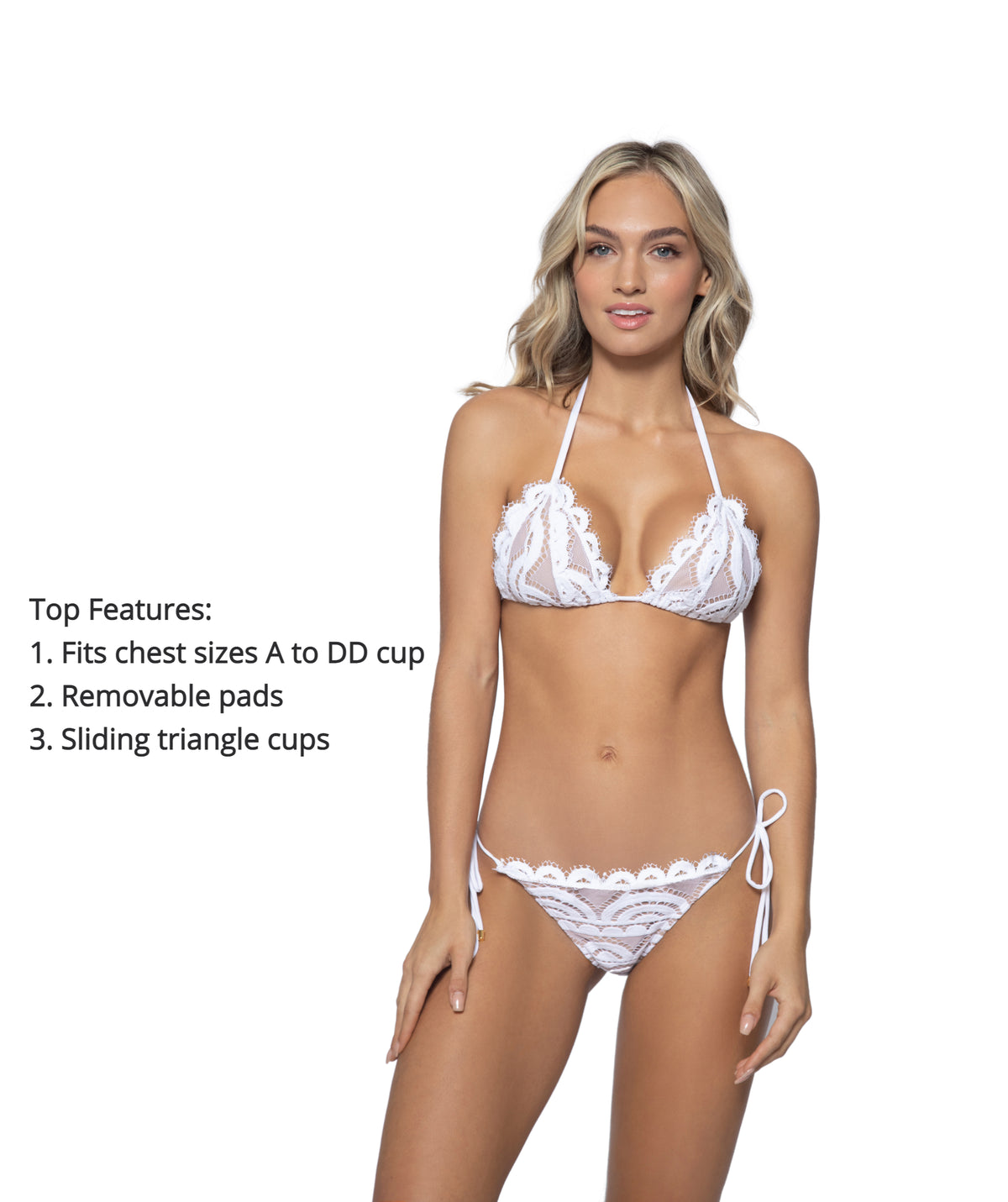 White Bathing Suit Top Lace | PQ Swim image 3