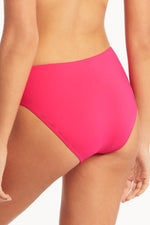 Mid Rise Full Coverage Bikini Bottoms Hot Pink Sustainable | Sea Level Australia image 3
